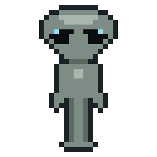 Pixel art of a Grey alien
