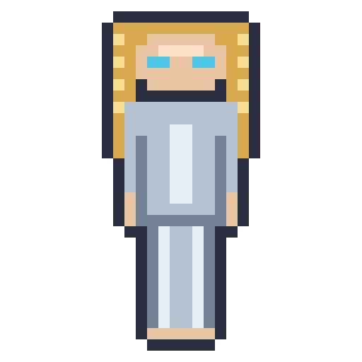 Pixel art of a Nordic alien